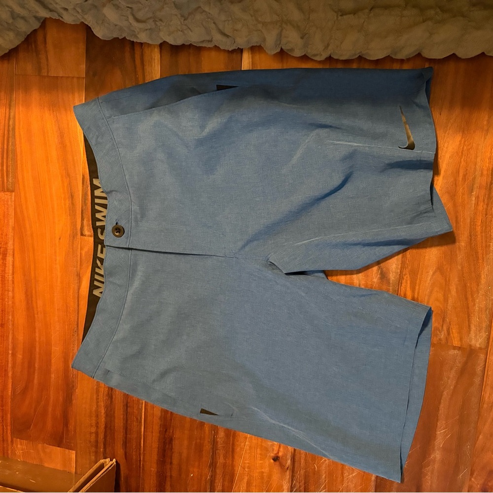 Nike Swim Blue Board Shorts Men’s Size 32 Medium Drawstring Trunks (0573)